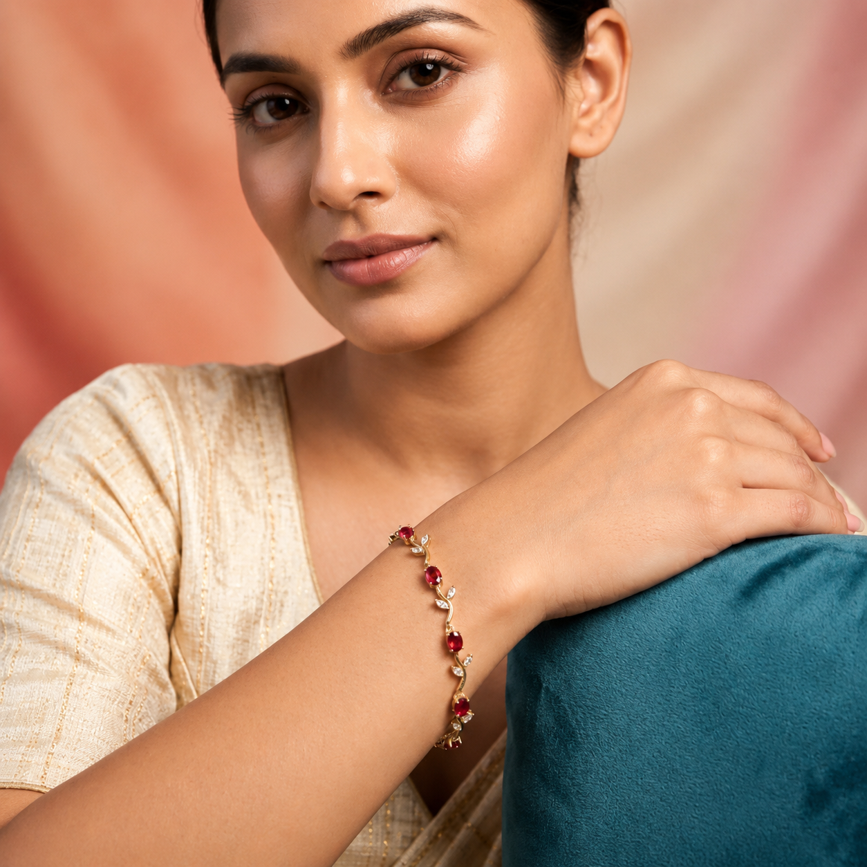 Ruby Red Vine Tennis Bracelet