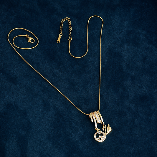 Crystal Swan Pendant Necklace