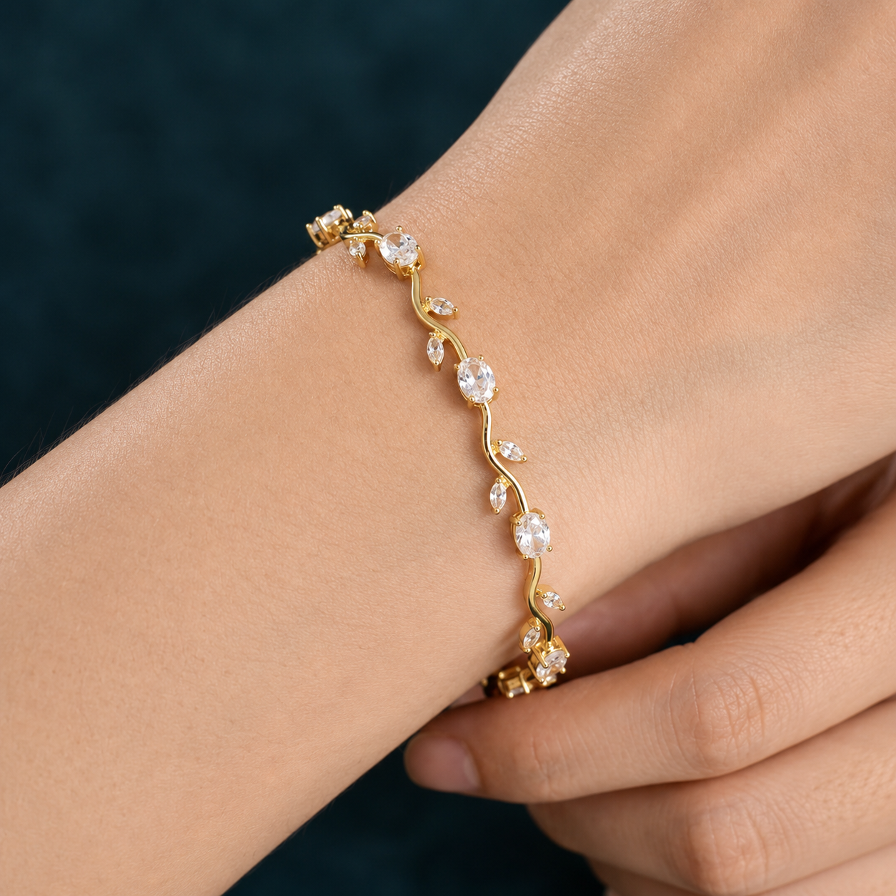 Crystal Vine Tennis Bracelet